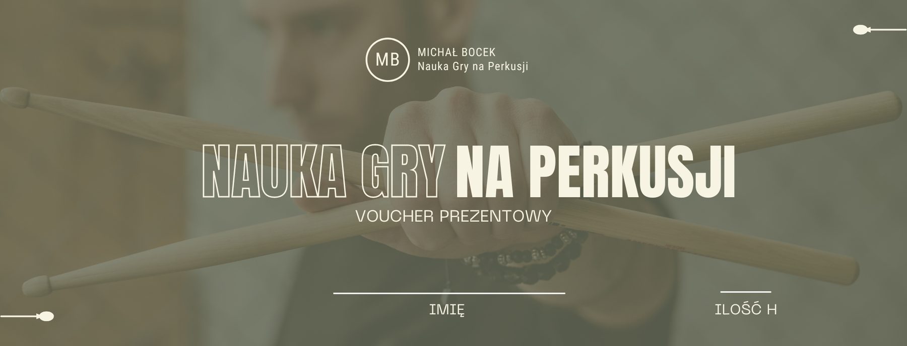 Voucher prezentowy na naukę gry na perkusji — Studio Perkusyjne Michał Bocek